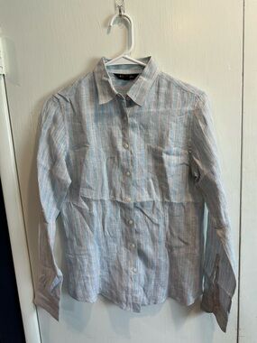 Brooks Brothers White Shirt with Blue & Pink Stripes Button-Down